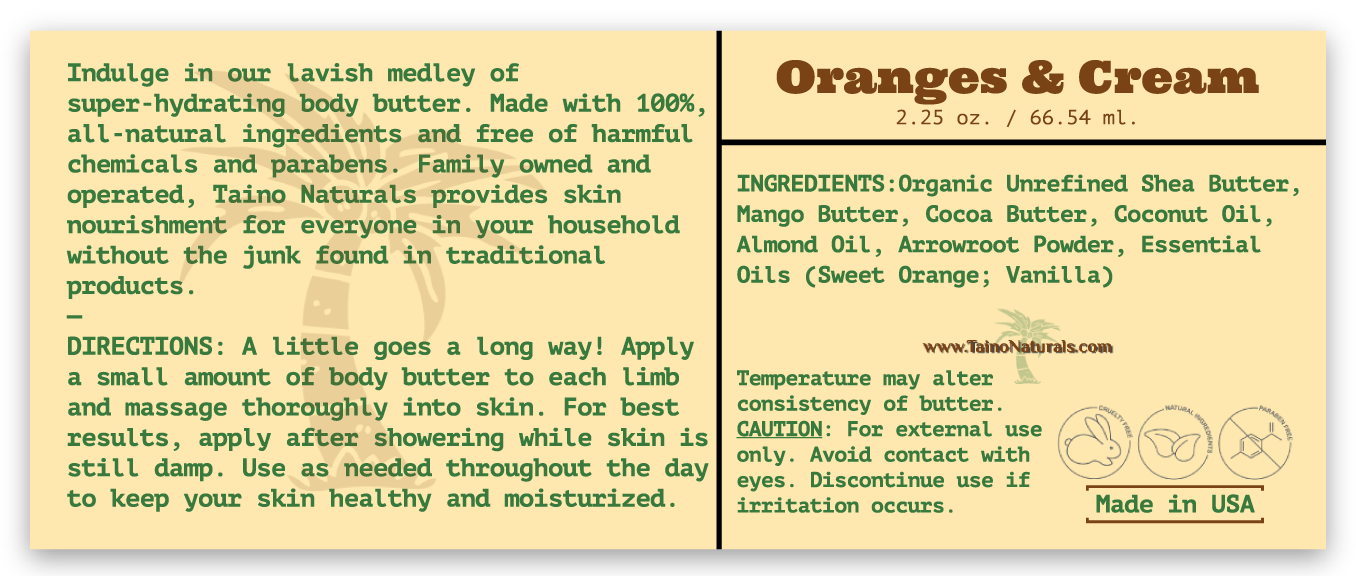 Whipped Body Butter - Oranges & Cream | Shea, Mango & Cocoa Butter | 100% All-Natural