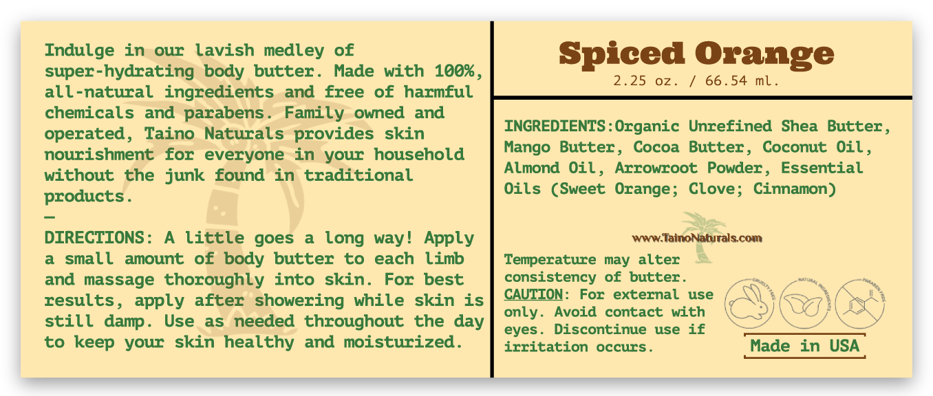 Whipped Body Butter - Spiced Orange | Shea, Mango & Cocoa Butter | 100% All-Natural