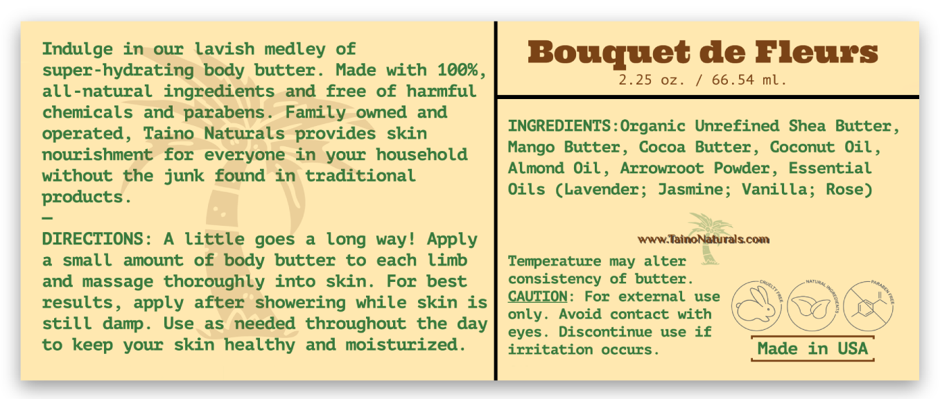 Whipped Body Butter - Bouquet de Fleurs | Shea, Mango & Cocoa Butter | 100% All-Natural
